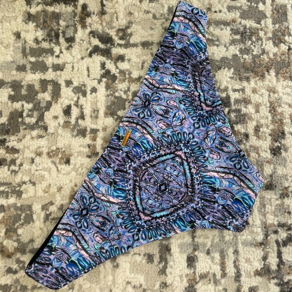 NWOT Victoria Secret Swim Size S Black Color Blocked Purple & Blue Bikini Bottom